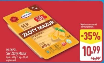 Mlekpol ser żółty mazur 400g