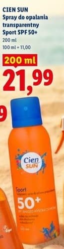 transparentny spray do opalania Sport SPF 50+