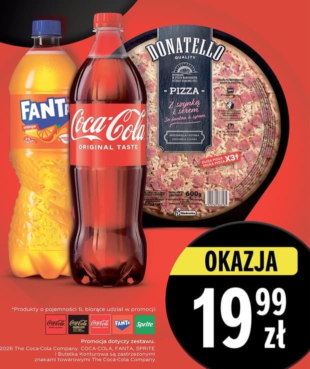 zestaw pizza i napój gazowany