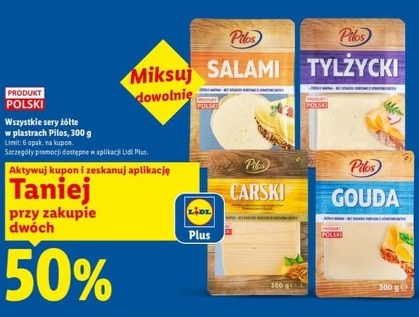 Wszystkie sery żółte w plastrach