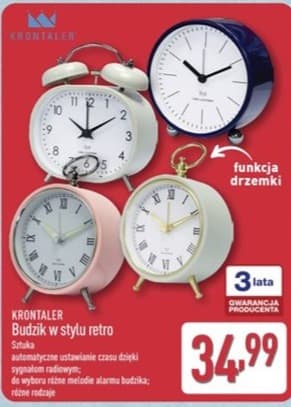 budzik w stylu retro