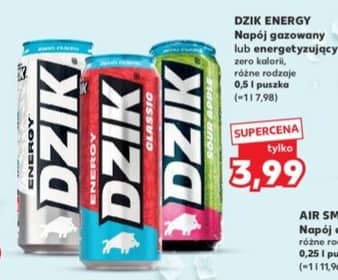 Dzik Energy napój gazowany energetyzujący zero kalorii 0.5l