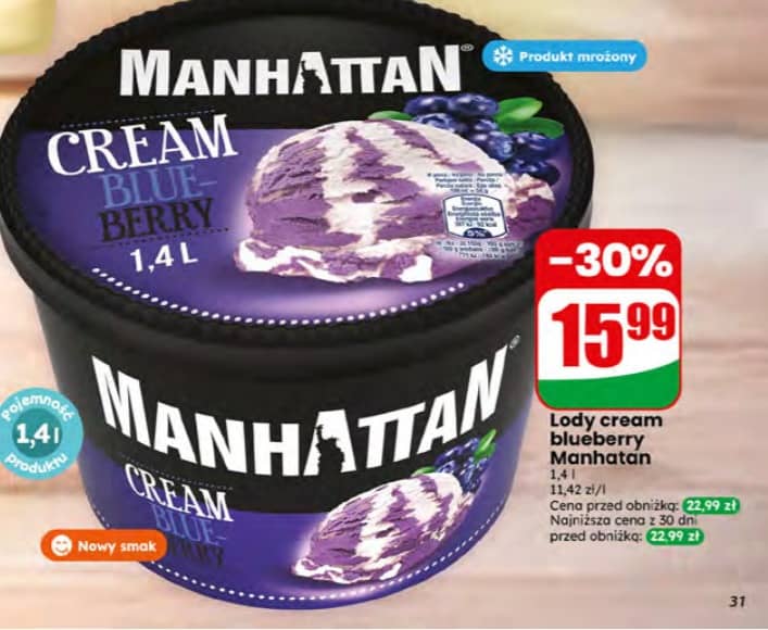 Manhattan lody czekoladowo karmelowe z orzeszkami 1.4l