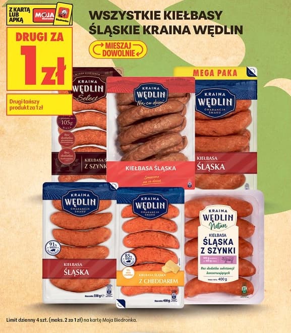 wszystkie paczkowane kiełbasy śląskie