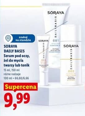 Soraya Daily Basis serum pod oczy, żel do mycia twarzy lub tonik 15ml. 150ml