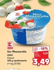 K-Classic ser mozzarella mini 125g