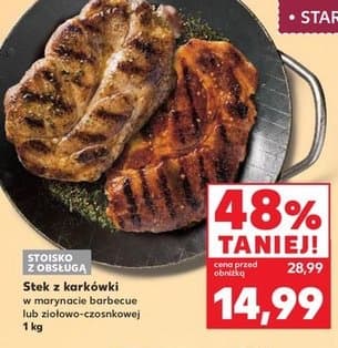 stek z karkówki w marynacie barbeque lub ziołowo-czosnkowej