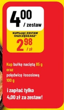 zestaw bułka nacięta 85g + polędwica łososiowa 100g