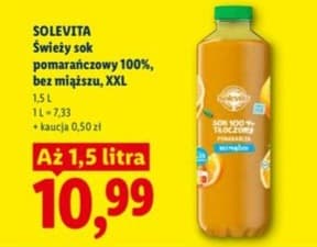 świeży sok pomarańczowy 100% bez miąższu