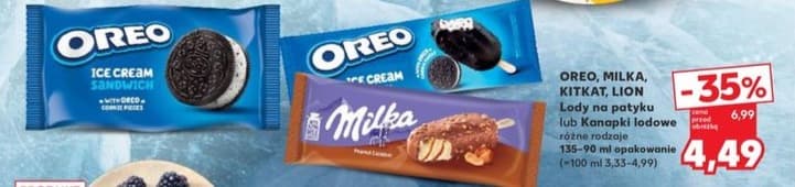 lody na patyku lub kanapki lodowe różne rodzaje