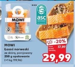 łosoś norweski ze skórą porcjowany