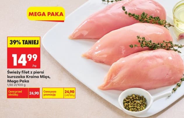 świeży filet z piersi kurczaka Mega Paka
