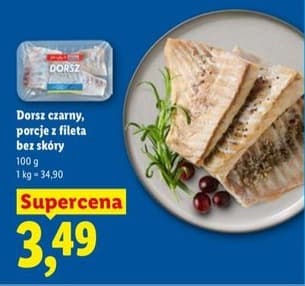 dorsz czarny, porcje fileta bez skóry