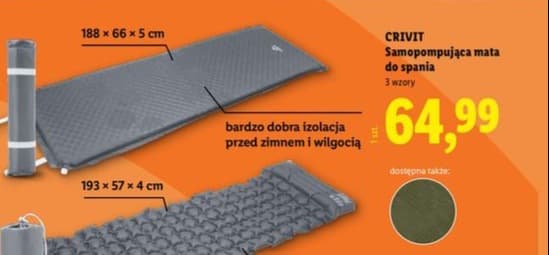 samopompująca mata do spania