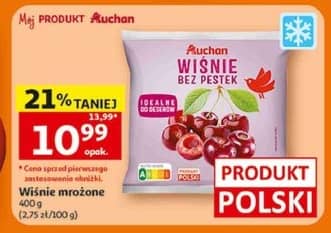 Auchan wiśnie mrożone bez pestek 400g