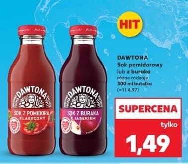 sok pomidorowy lub z buraka