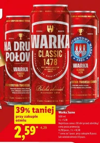 Warka piwo jasne 500ml