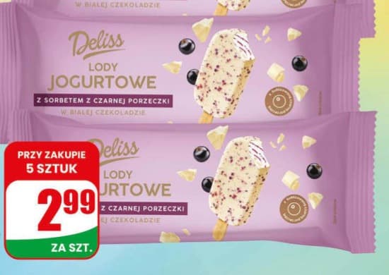 lody na patyku jogurtowe z sorbetem z czarnej porzeczki