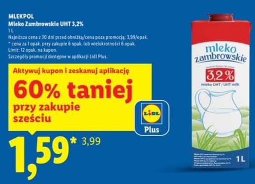 Mlekpol mleko UHT 3,2% 1l