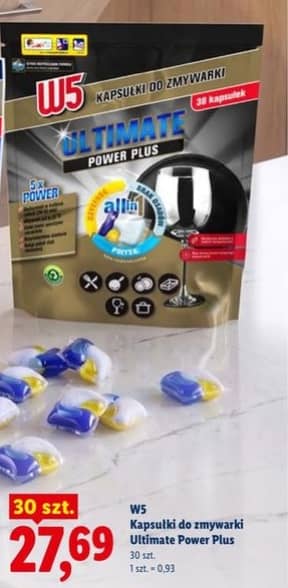 W5 kapsułki do zmywarki Ultimate Power Plus 30szt.