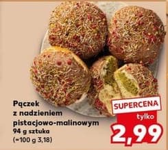 pączek z nadzieniem pistacjowo-malinowym