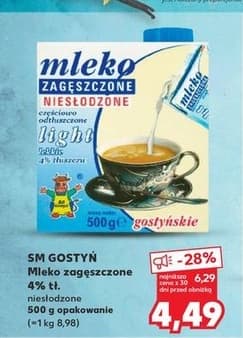 mleko zagęszczone niesłodzone