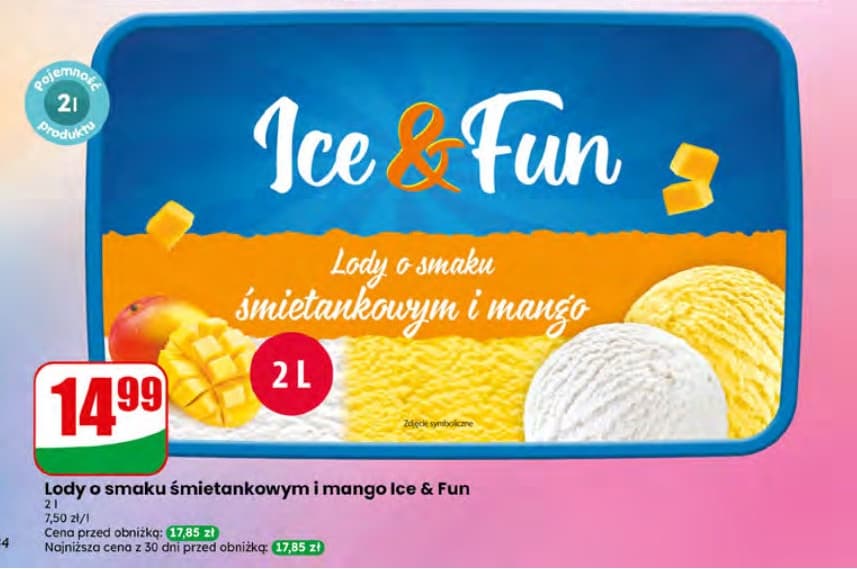 lody o smaku śmietankowym i mango