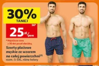 szorty plażowe męskie ze wzorem na całej powierzchni