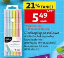 Kidea cienkopisy pastelowe 6kolorów