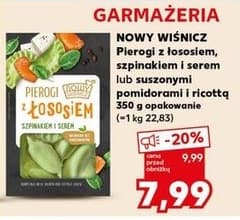 pierogi z łososiem, szpinakiem i serem