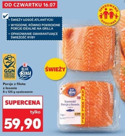 porcje z fileta z łososia