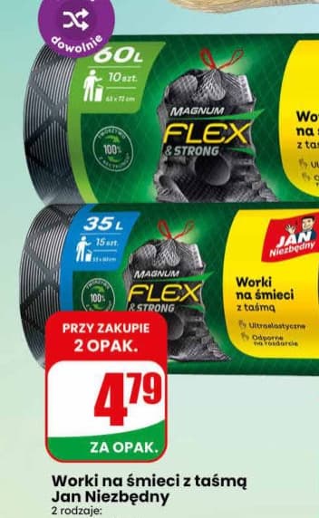 worki na śmieci z taśmą