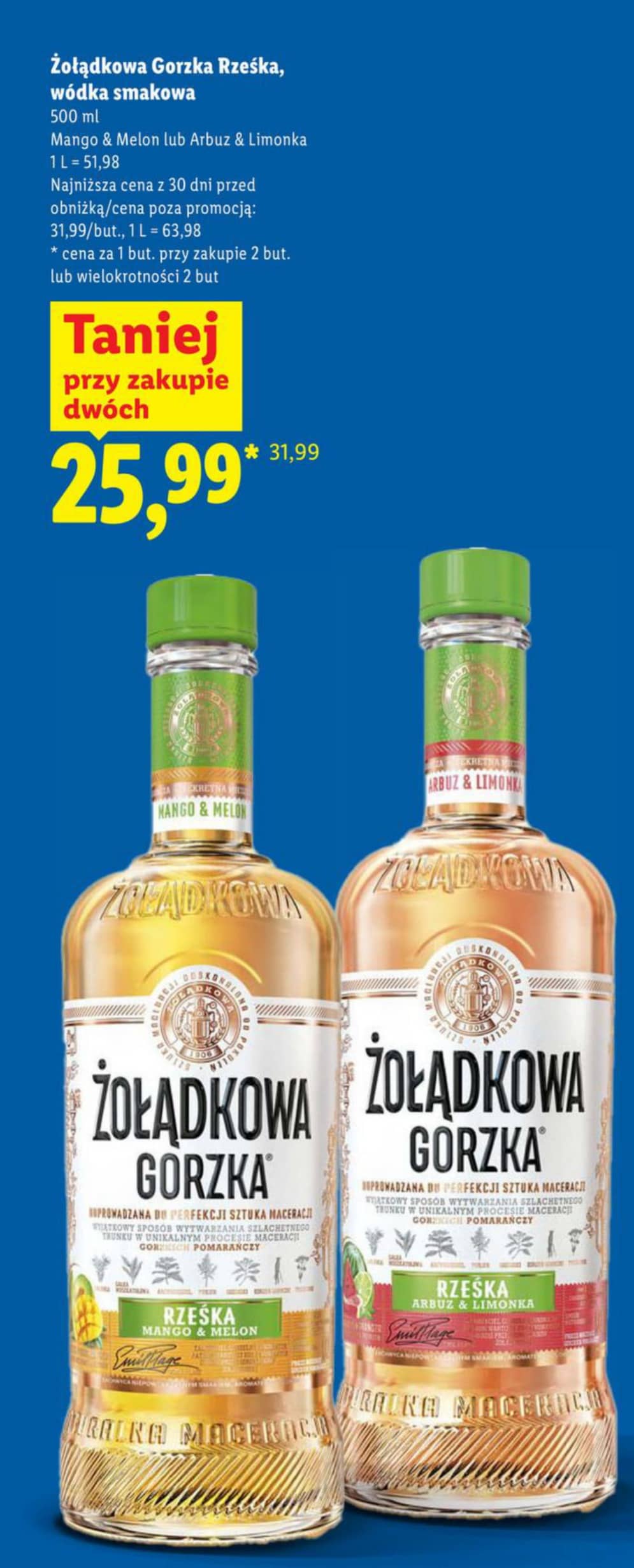 Żołądkowa Gorzka wódka smakowa Rześka 500ml