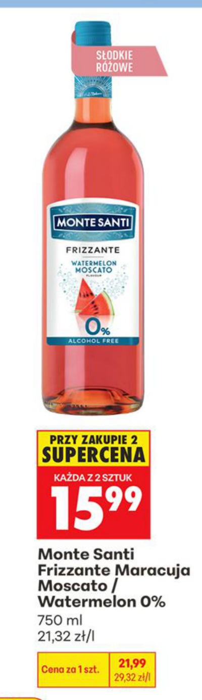 Monte Santi wino bezalkoholowe Frizzante Mojito Moscato 750ml