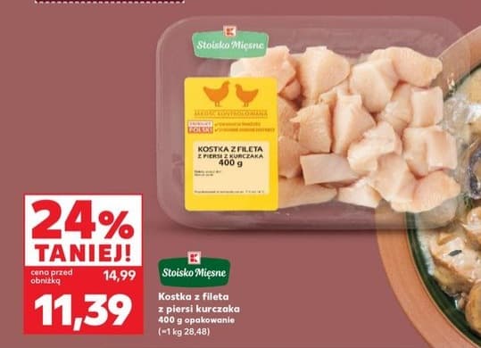kostka z fileta z piersi kurczaka