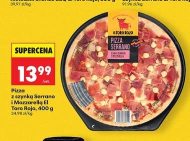 pizza z szynką Serrano i mozzarellą