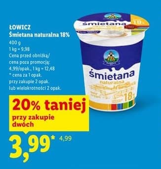 śmietana naturalna 18%
