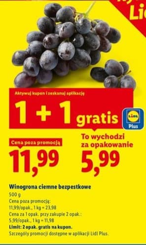winogrona ciemne bezpestkowe
