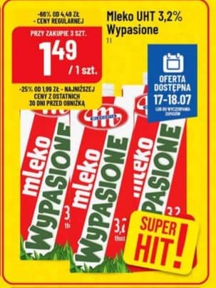 Wypasione mleko UHT 3,2% 1l