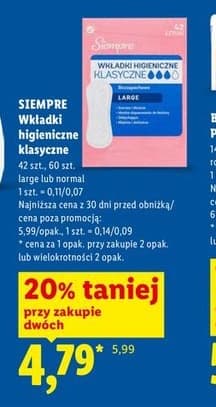 wkładki higieniczne klasyczne