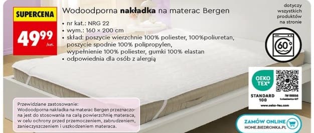 wodoodporna nakładka na materac Bergen