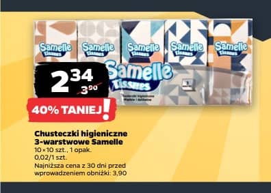 Samelle chusteczki higieniczne 3-warstwowe 10x10szt.