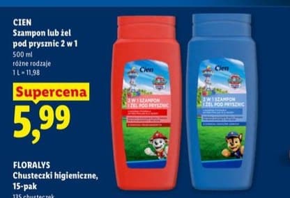 szampon lub żel pod prysznic 2 w 1