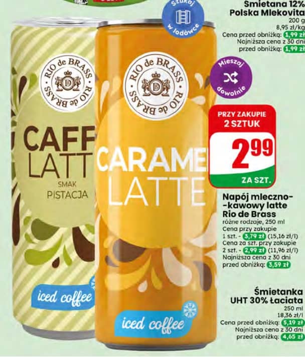 Rio de Brass napój mleczno-kawowy latte różne rodzaje 250ml