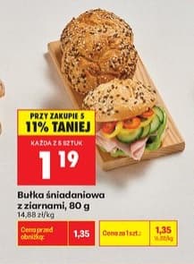 bułka śniadaniowa z ziarnami
