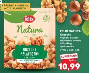 FELIX NATURA Orzechy migdały, orzechy szlachetne, włoskie 200-140g