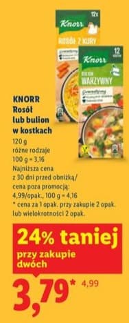 rosół lub bulion w kostkach