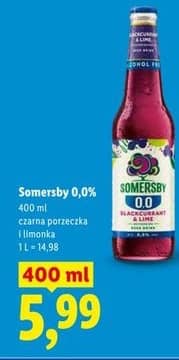Somersby piwo bezalkoholowe czarna porzeczka i limonka 400ml