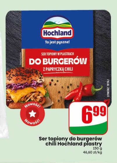 ser topiony do burgerów chili plastry