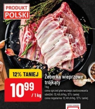 żeberka wieprzowe trójkąty
